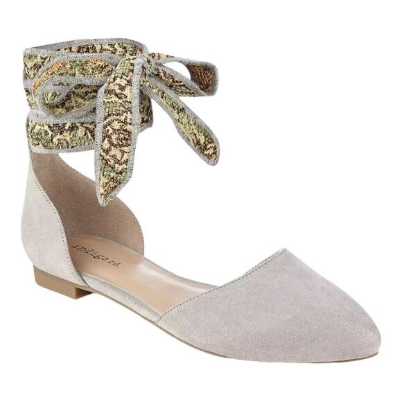 New Indigo Rd. Women's Gedney Faux Suede Ankle Wrap Flats Size 8.5M - Picture 1 of 9